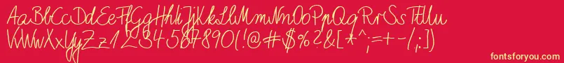 Шрифт HwMarboDb – жёлтые шрифты на красном фоне
