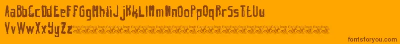 HintRetrС…GrungeFreeVersion Font – Brown Fonts on Orange Background