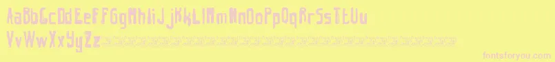 HintRetrС…GrungeFreeVersion Font – Pink Fonts on Yellow Background