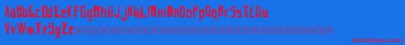 HintRetrС…GrungeFreeVersion Font – Red Fonts on Blue Background