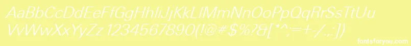 UniqueLightItalic Font – White Fonts on Yellow Background