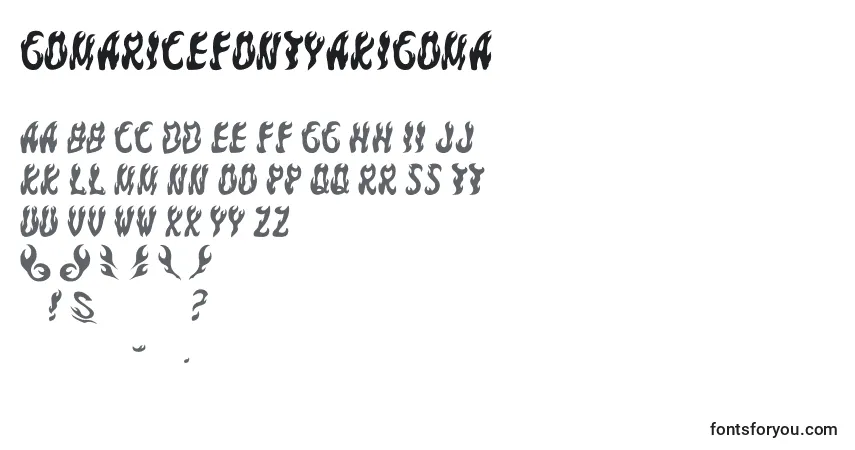 A fonte GomariceFontYakiGoma – alfabeto, números, caracteres especiais