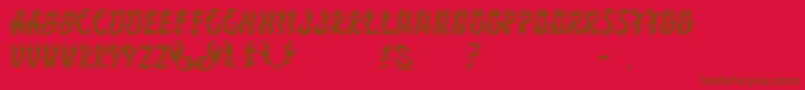 GomariceFontYakiGoma-fontti – ruskeat fontit punaisella taustalla