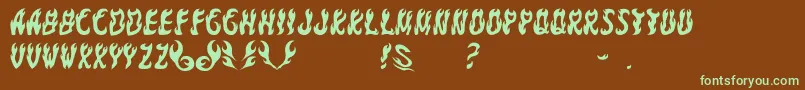 GomariceFontYakiGoma Font – Green Fonts on Brown Background