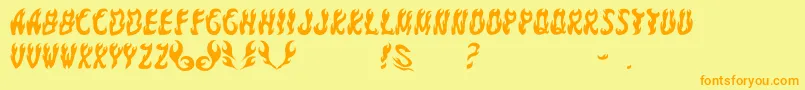 GomariceFontYakiGoma Font – Orange Fonts on Yellow Background