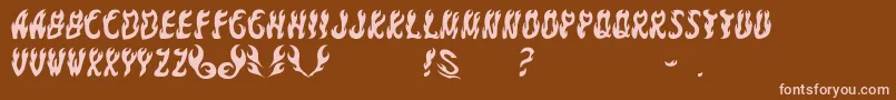 GomariceFontYakiGoma Font – Pink Fonts on Brown Background