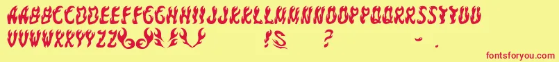 GomariceFontYakiGoma Font – Red Fonts on Yellow Background
