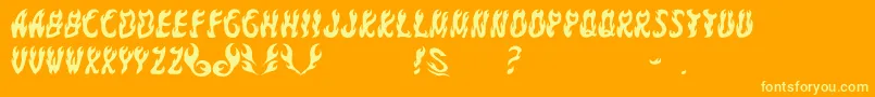GomariceFontYakiGoma Font – Yellow Fonts on Orange Background