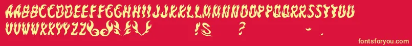 GomariceFontYakiGoma Font – Yellow Fonts on Red Background