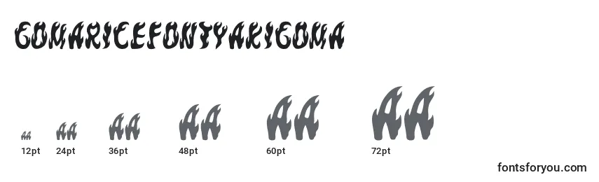 Размеры шрифта GomariceFontYakiGoma