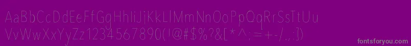 Weitere Informationen zur Avenircondensedhand-Schriftart Avenircondensedhand-Schriftart – Graue Schriften auf violettem Hintergrund