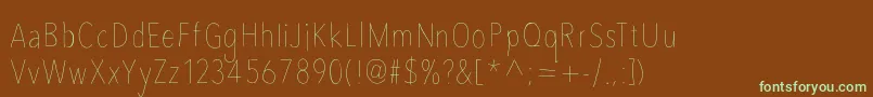 Шрифт Avenircondensedhand – зелёные шрифты на коричневом фоне