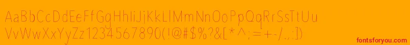 Saiba mais sobre a fonte Avenircondensedhand Fonte Avenircondensedhand – fontes vermelhas em um fundo laranja