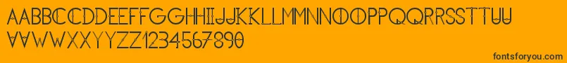 KhCosan1-Schriftart – Schwarze Schriften auf orangefarbenem Hintergrund