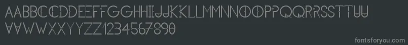 KhCosan1-fontti – harmaat kirjasimet mustalla taustalla