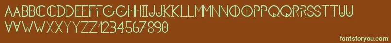 KhCosan1-fontti – vihreät fontit ruskealla taustalla