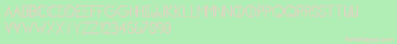 KhCosan1-fontti – vaaleanpunaiset fontit vihreällä taustalla