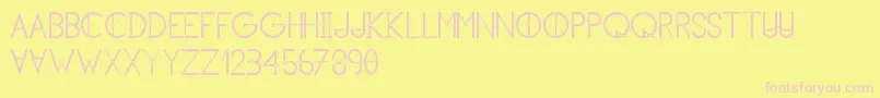 KhCosan1-fontti – vaaleanpunaiset fontit keltaisella taustalla