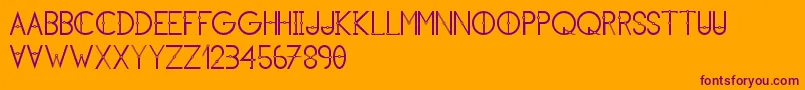 Czcionka KhCosan1 – fioletowe czcionki na pomarańczowym tle
