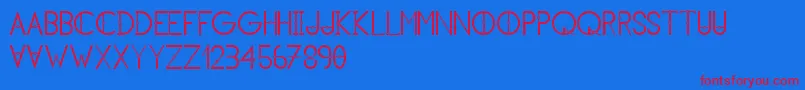 Czcionka KhCosan1 – czerwone czcionki na niebieskim tle