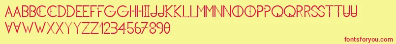 Шрифт KhCosan1 – красные шрифты на жёлтом фоне