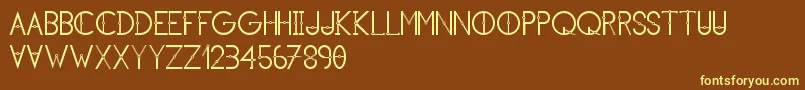 KhCosan1-fontti – keltaiset fontit ruskealla taustalla