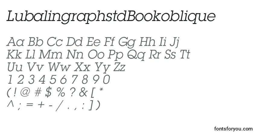 LubalingraphstdBookoblique-fontti – aakkoset, numerot, erikoismerkit