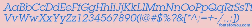 LubalingraphstdBookoblique Font – Blue Fonts on Pink Background