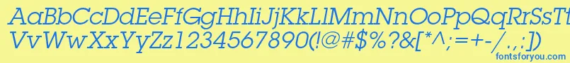 LubalingraphstdBookoblique Font – Blue Fonts on Yellow Background