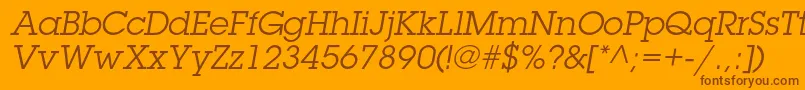LubalingraphstdBookoblique Font – Brown Fonts on Orange Background