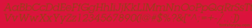 LubalingraphstdBookobliqueフォントについての詳細 フォントLubalingraphstdBookoblique – 赤い背景に茶色の文字