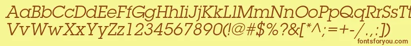 LubalingraphstdBookoblique Font – Brown Fonts on Yellow Background