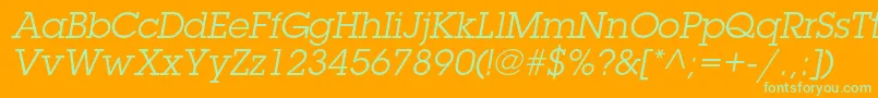 LubalingraphstdBookoblique Font – Green Fonts on Orange Background