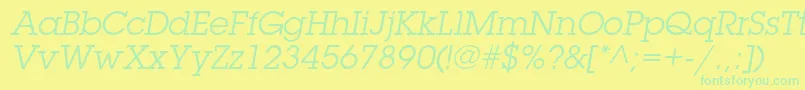 LubalingraphstdBookoblique Font – Green Fonts on Yellow Background