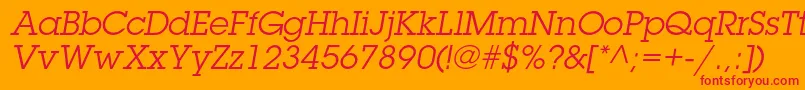 Шрифт LubalingraphstdBookoblique – красные шрифты на оранжевом фоне
