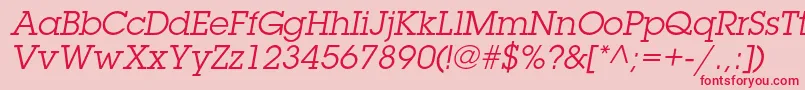 LubalingraphstdBookoblique Font – Red Fonts on Pink Background
