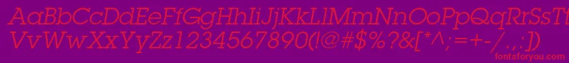 LubalingraphstdBookoblique Font – Red Fonts on Purple Background
