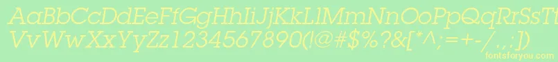 LubalingraphstdBookoblique Font – Yellow Fonts on Green Background