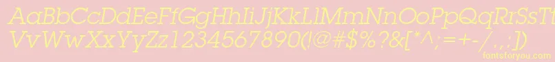 LubalingraphstdBookoblique Font – Yellow Fonts on Pink Background