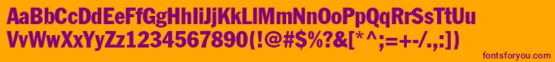 FranklingothicstdCondensed Font – Purple Fonts on Orange Background