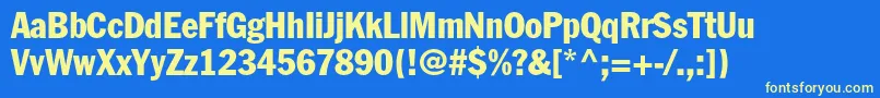 FranklingothicstdCondensed Font – Yellow Fonts on Blue Background