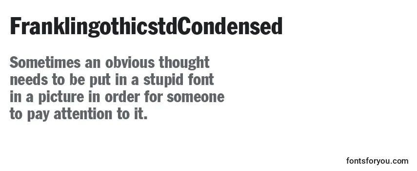 Review of the FranklingothicstdCondensed Font