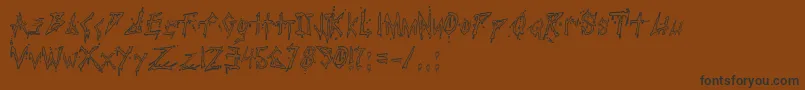 PaulsBloodyFont-Schriftart – Schwarze Schriften auf braunem Hintergrund