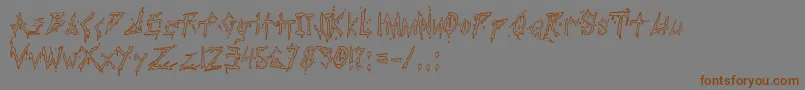 PaulsBloodyFont-Schriftart – Braune Schriften auf grauem Hintergrund