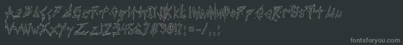 PaulsBloodyFont-fontti – harmaat kirjasimet mustalla taustalla