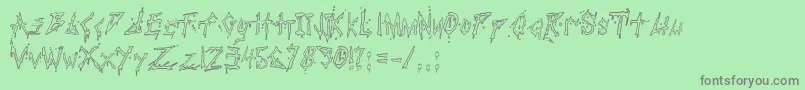 More about PaulsBloodyFont Font PaulsBloodyFont Font – Gray Fonts on Green Background