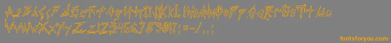 Fonte PaulsBloodyFont – fontes laranjas em um fundo cinza