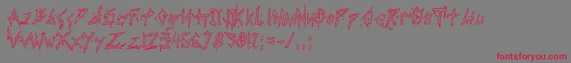 フォントPaulsBloodyFont – 赤い文字の灰色の背景