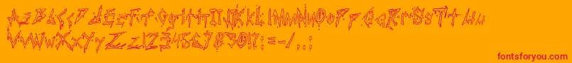 PaulsBloodyFont Font – Red Fonts on Orange Background