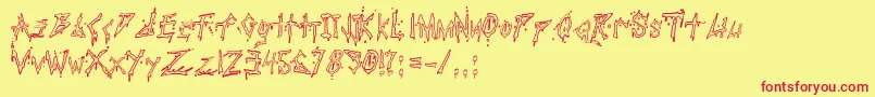 Шрифт PaulsBloodyFont – красные шрифты на жёлтом фоне
